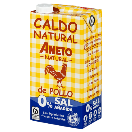 Caldo de pollo 0% sal añadida